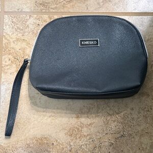 Knesko Black Wristlet Pouch Makeup Cosmetic Bag Padded